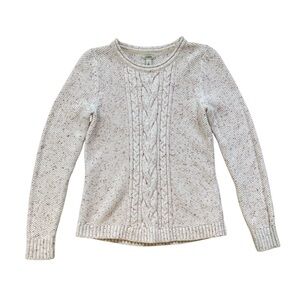 LL Bean Cream Cable Knit Sweater